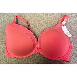 CACIQUE Coral BOOST PLUNGE BRA SIZE 40DDD NWT
